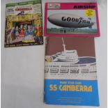 Three cut/press out model books:- Cinderella, Air ship and SS Canberra , each a little wear,