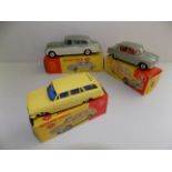 Dinky :- 198 Rolls Royce, 145 Singer Vogue and 141 Vauxhall Victor Estate, each boxed.