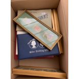 Box containing two cover albums including "British Rail History Cover Collection",