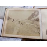 OLD PHOTOGRAPHS. Album containing number Swiss alpine scenes etc.