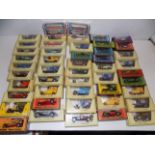 Forty six Matchbox M.O.Y., each boxed, together with two Corgi buses.