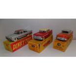 Dinky :- 174 Hudson Hornet, 180 Packard clipper and 192 De Soto Fireflite, each boxed.