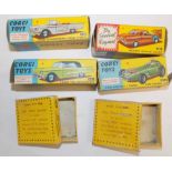 Dinky/Corgi six empty boxes :- Corgi 215S Ford Thunderbird, Corgi 2145 Ford Thunderbird,