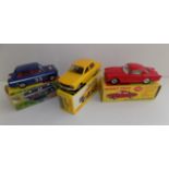 Dinky :- 214 Hillman Imp rally, 1424 Renault 12 and 185 Alfa Romeo 1900, each boxed.