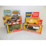 Dinky :- 203 Range Rover, 277 Police Land Rover, 687 Convoy Army truck and 412 Bedford A.A.