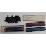 Three scratch built 00 gauge locomotives and a scratch built 0 gauge steam locomotive.