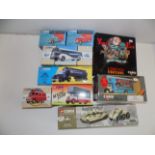 Corgi:- Nine boxed models including tanks and fairground.