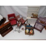 An early 20th century child's Welsh dresser, one other dresser, four poster bed etc.