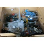 Box containing various Batmobiles in various condition, 5x Aston Martin DB5 cars in mixed condition,