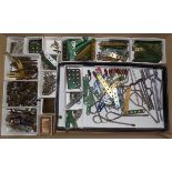 Meccano:- A box of various spars, handles, nuts, bolts etc.