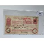 Unusual Orange Free State 1/6d postal order - stamped Ladybrand 11/8/1899