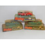 Dinky :- 165 Ford Capri, 168 Ford Escort and 213 Ford Capri rally, each bubble wrapped.