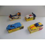 Dinky :- 218 Lotus Europa, 200 Matra 630, 223 McLaren M8A and 228 Super Sprinter, each boxed.