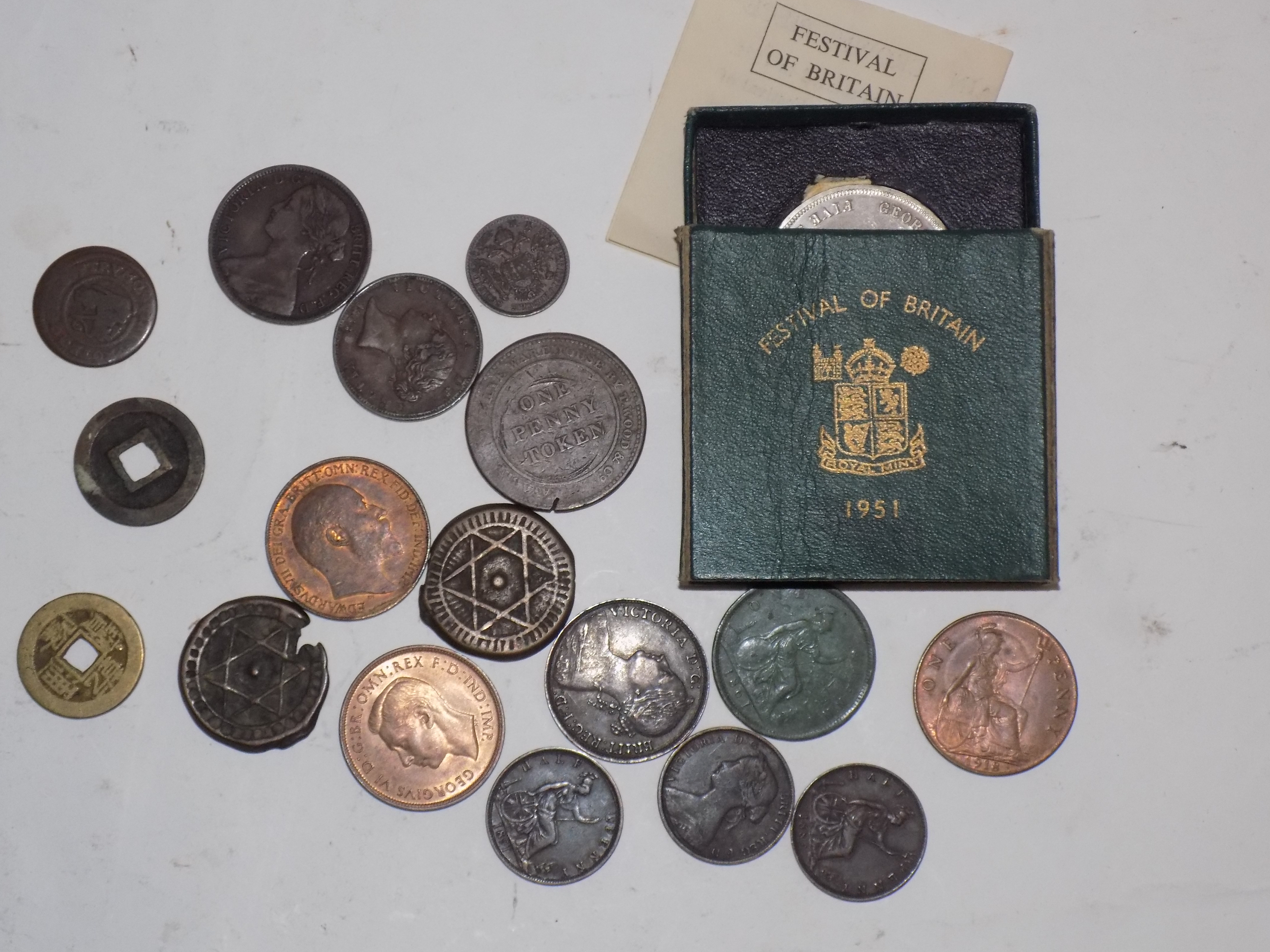Miscellaneous copper coins etc.