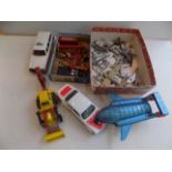 Dinky :- miscellaneous including a collection of aircraft, street furniture and vehicles, play worn.