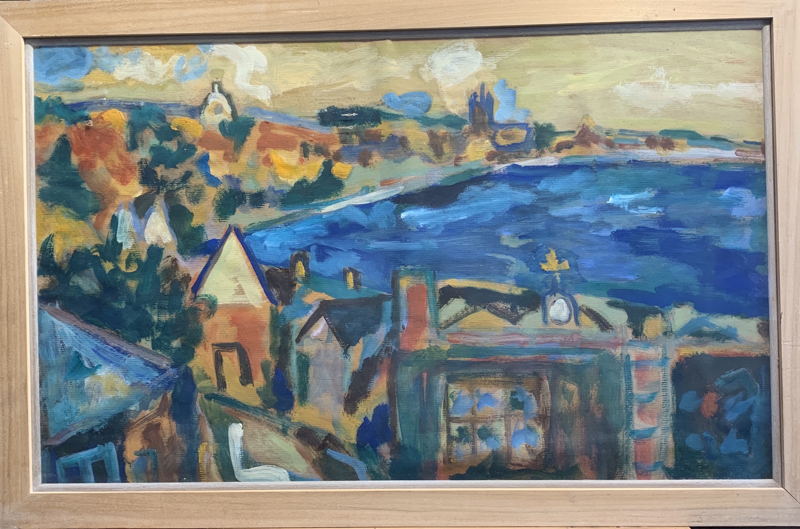 Tim NEWMAN (1956) Penzance and the Bay from Orchard Terrace (Newlyn) Oil on paper Signed, - Image 2 of 2