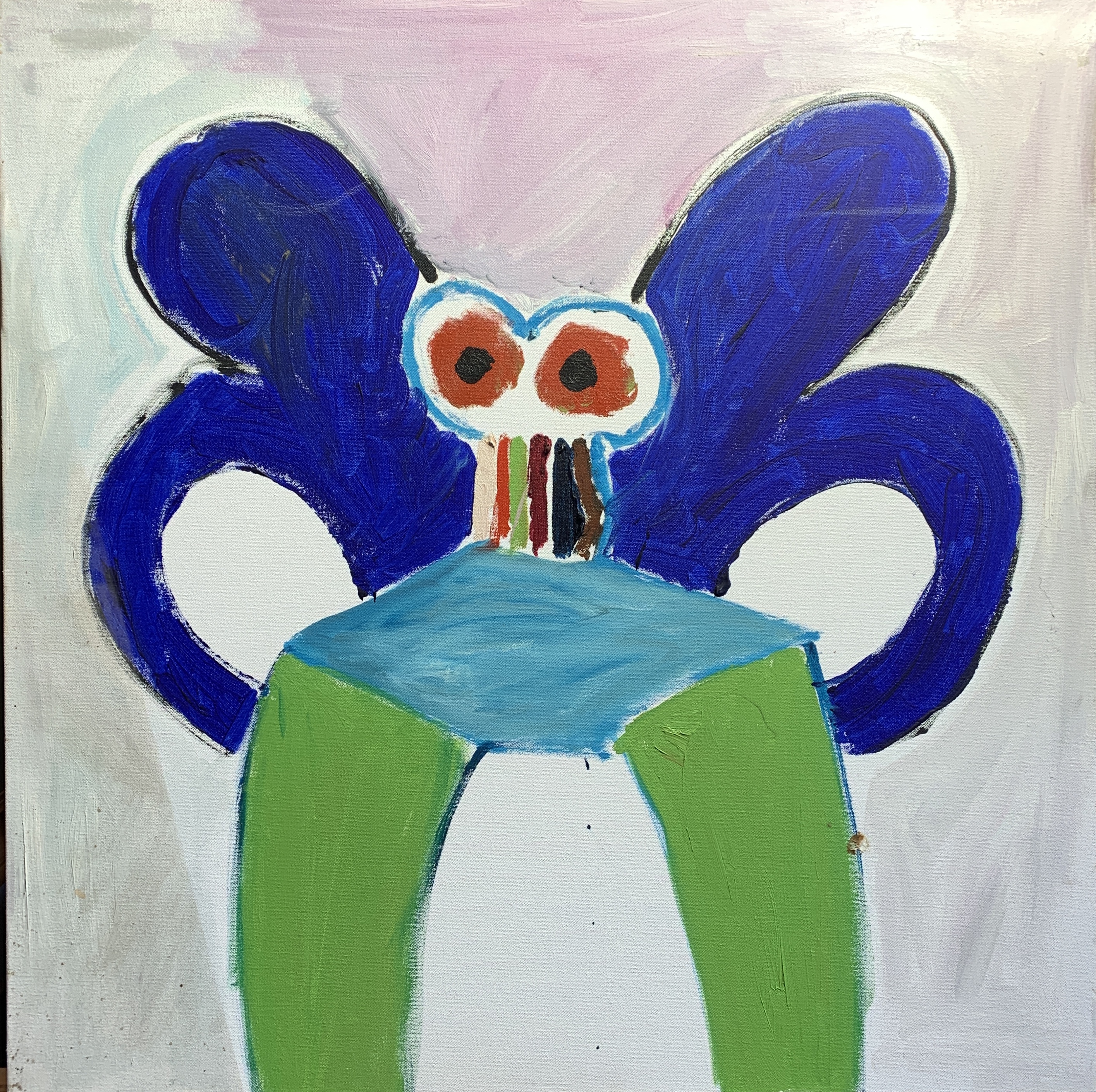 Fergus HILTON (1966) Thing Oil on canvas Signed and inscribed to the back 76 x 76cm This very