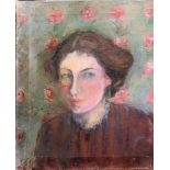 Rose HILTON (1931-2019) Portrait Oil on canvas Signed Rose Phipps and inscribed to the