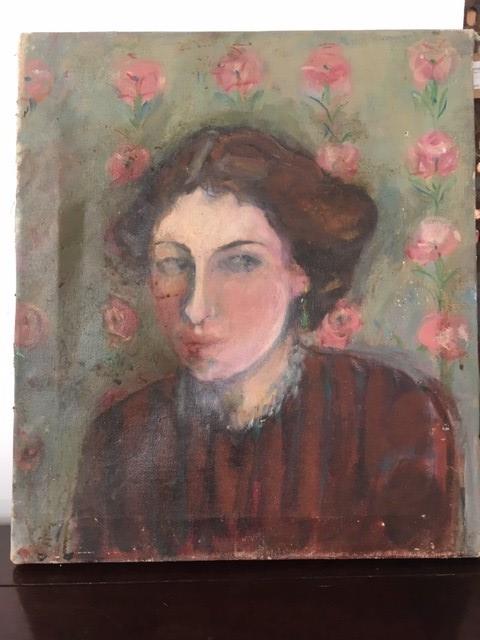 Rose HILTON (1931-2019) Portrait Oil on canvas Signed Rose Phipps and inscribed to the - Image 2 of 3