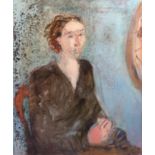 Rose HILTON (1931-2019) Seated figure Oil on canvas 61 x 51cm together with an unfinished large oil