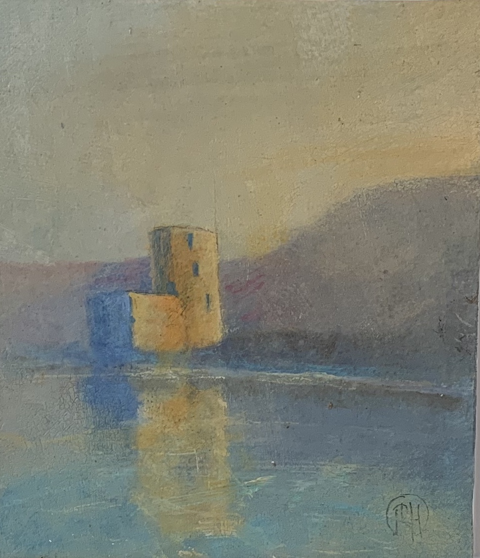 Richard LANNOWE HALL (1951) Cromwell's Castle, Tresco Mixed Media Monogrammed, - Image 2 of 4