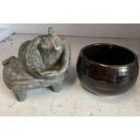 A studio pottery teabowl and a ceramic sculpture This very personal collection of pictures from the