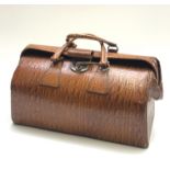 A Cheney alligator skin style leather gladstone bag, circa 1950s, height 25cm, width 45.5cm.