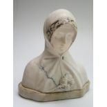 A late19th/early 20th century carved marble bust,