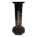 A rare and large Cornish serpentine thermometer, inscribed 'London & Penzance,