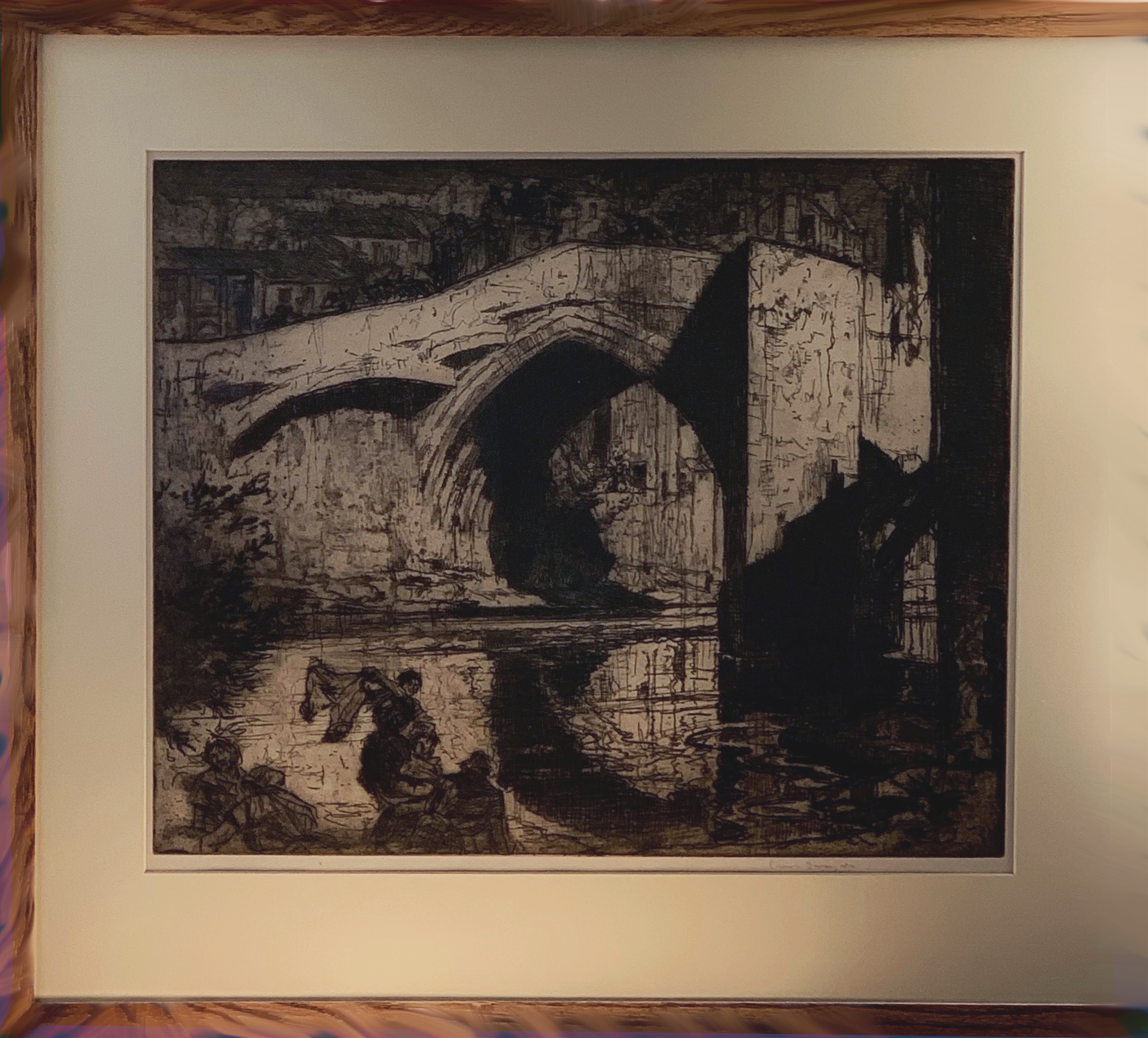 Sir Frank BRANGWYN (1867-1956) The Bridge, Barnard Castle, 1907 (Gaunt 102) - Image 3 of 3