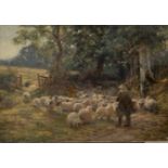 Charles James ADAMS (1859-1931) Herding Sheep