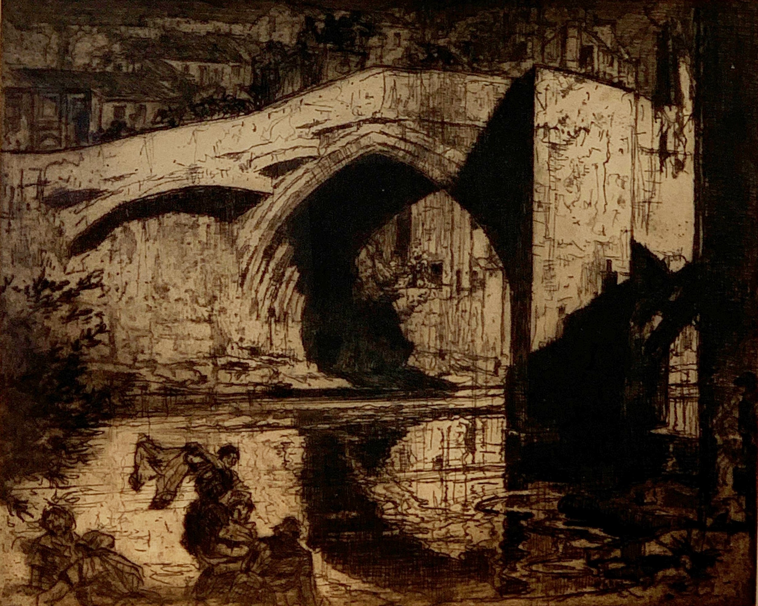 Sir Frank BRANGWYN (1867-1956) The Bridge, Barnard Castle, 1907 (Gaunt 102)