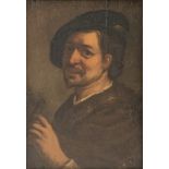 Flemish School, 19th Century Portrait of a Man Holding a Pipe