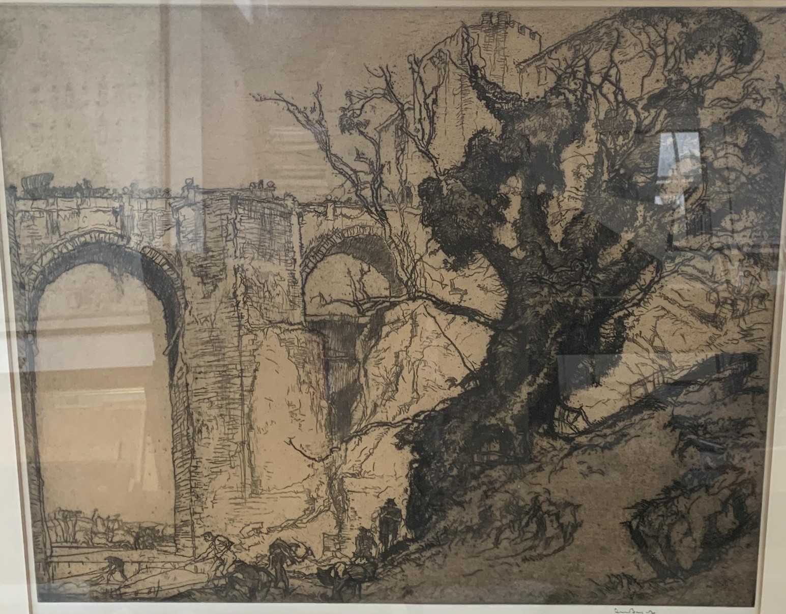 Sir Frank BRANGWYN (1867-1956) St Martin's Bridge, Toledo, 1923 (Gaunt 298)