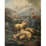 Alfred MORRIS (19th Century) Sheep in a Highland Landscape
