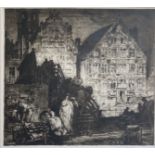 Sir Frank BRANGWYN (1867-1956) Old Houses, Ghent - 1906 (Gaunt 64)