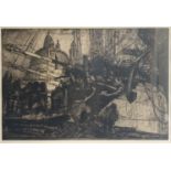 Sir Frank BRANGWYN (1867-1956) Through the Rigging - 1908 (Gaunt 118)