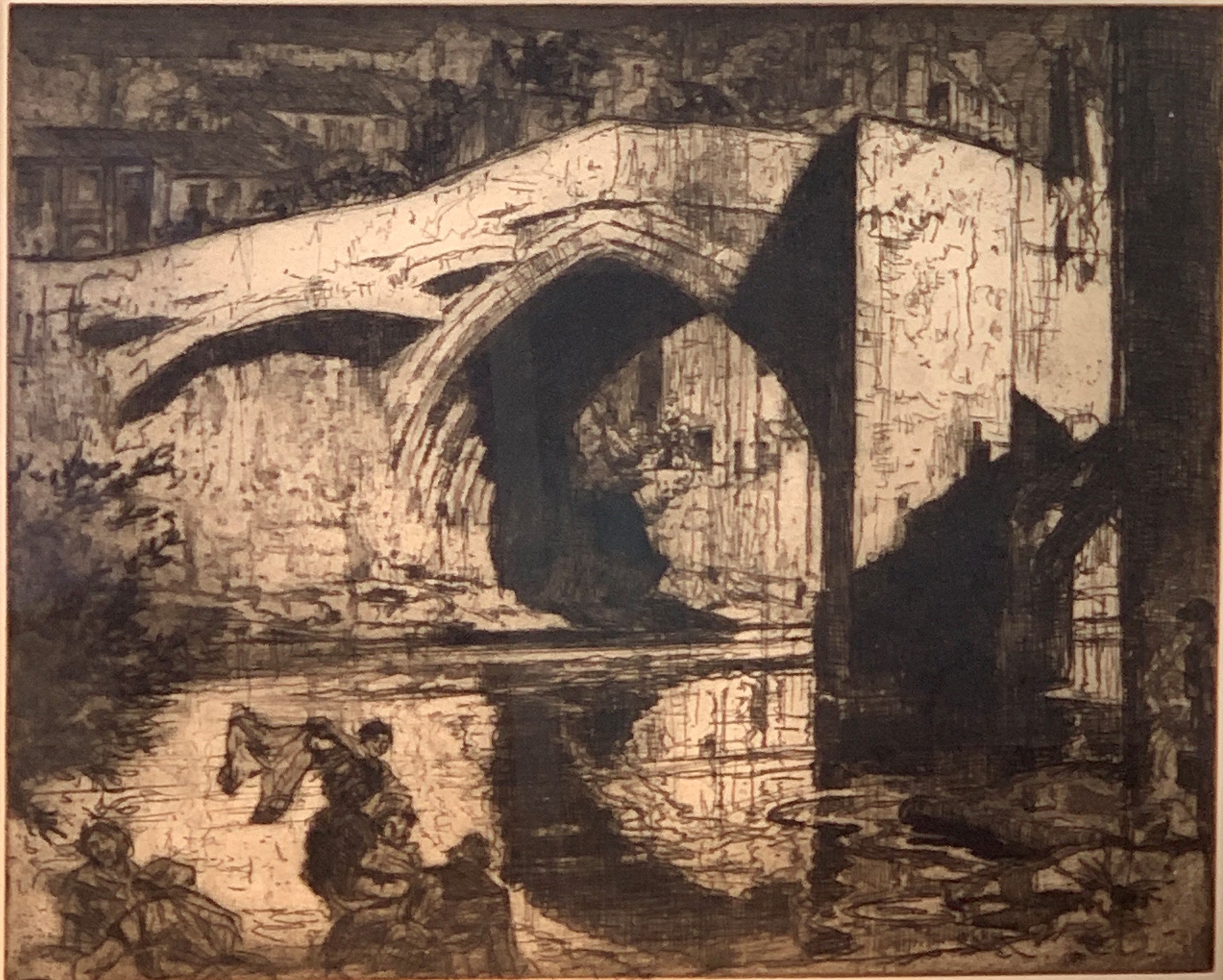 Sir Frank BRANGWYN (1867-1956) The Bridge, Barnard Castle, 1907 (Gaunt 102) - Image 2 of 3