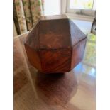 A 19th century cuboctahedron caddy, the sections made up of various woods. (Dimensions: Height 11cm,