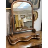 A Victorian mahogany dressing table mirror. (Dimensions: Height 81cm, width 69cm)(Height 81cm, width