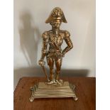 A 19th century brass doorstop in the form of a military hero. (Dimensions: 38cm x 23cm.)(38cm x