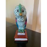 A Herend porcelain owl, printed marks, painted numbers 6 H 91, and incised Herend 5107 to base. (