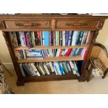 A Victorian carved walnut open bookcase, with later shelves. (Dimensions: Height 114cm, width