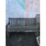 A teak garden bench