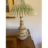 A Harbour Pottery table lamp, with blue brushwork decoration. (Dimensions: Height 40cm)(Height