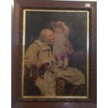 English School, early 20th century Grandfather and Child Oil on canvas (Dimensions: 67 x 49.5cm.)(67