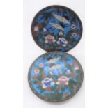 A pair of Japanese cloisonne chargers, 19th century. (Dimensions: Diameter 30.5cm.)(Diameter 30.