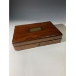 Masonic Interest: A mahogany box with central brass escutcheon engraved 'Mount Sinai Lodge, No. 142,