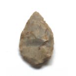 Very fine Neolithic triangular chert arrow head, ex Dr M.G. Weller collection, found Yorkshire