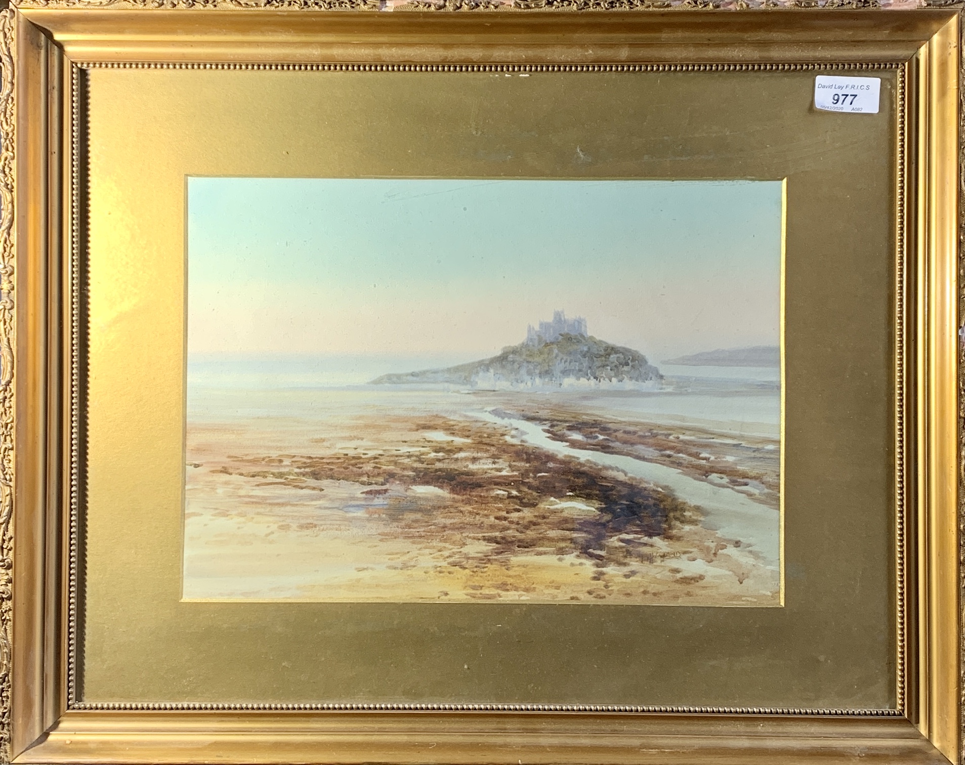 John SHAPLAND (1865-1929) Low Tide, St. Michael's Mount Watercolour on paper Signed (Dimensions: - Image 2 of 2